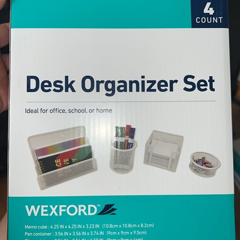 Desk organizer 4 piece white